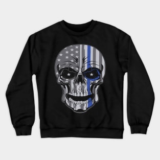 support the thin blue line skull design Crewneck Sweatshirt